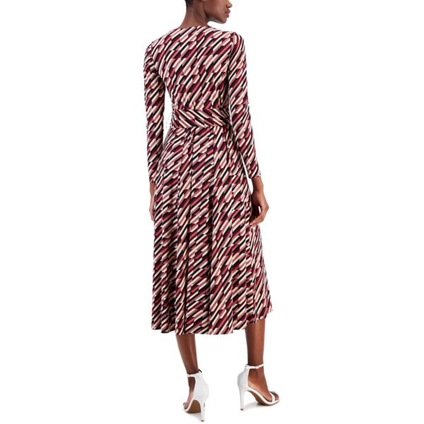 Anne Klein Womens Printed Square Neck Midi Dress - Image 2