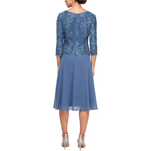 Alex Evenings Womens Embroidered Cocktail Midi Dress - Image 2