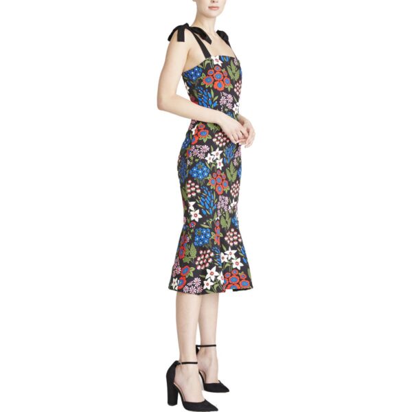 Amur Womens Below Knee Floral Print Midi Dress - Image 4