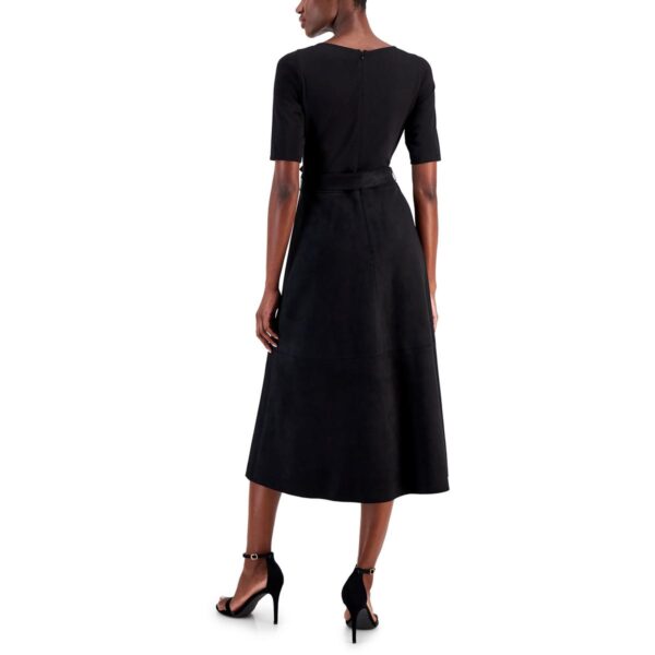 Anne Klein Womens Faux Suede Mid Calf Midi Dress - Image 2