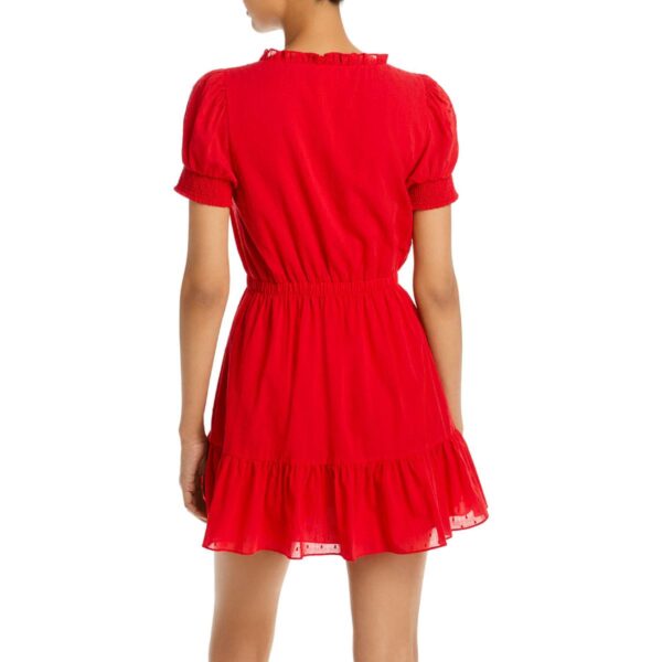 Alice and Olivia Womens Avi Ruffled Button Down Mini Dress - Image 2